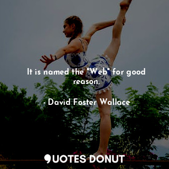  It is named the "Web" for good reason.... - David Foster Wallace - Quotes Donut