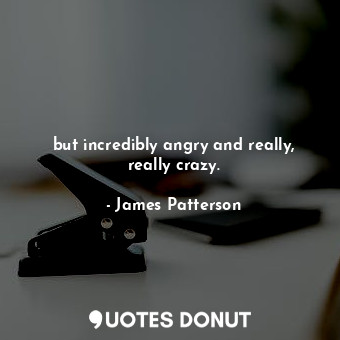  but incredibly angry and really, really crazy.... - James Patterson - Quotes Donut