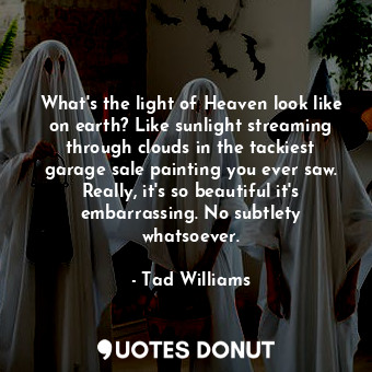  What's the light of Heaven look like on earth? Like sunlight streaming through c... - Tad Williams - Quotes Donut