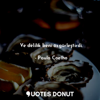  Ve delilik beni özgürleştirdi.... - Paulo Coelho - Quotes Donut