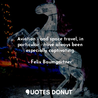 Aviation - and space travel, in particular - have always been especially captivating.