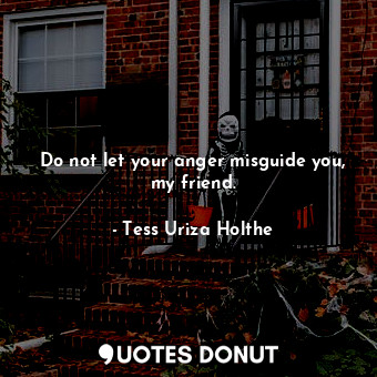  Do not let your anger misguide you, my friend.... - Tess Uriza Holthe - Quotes Donut