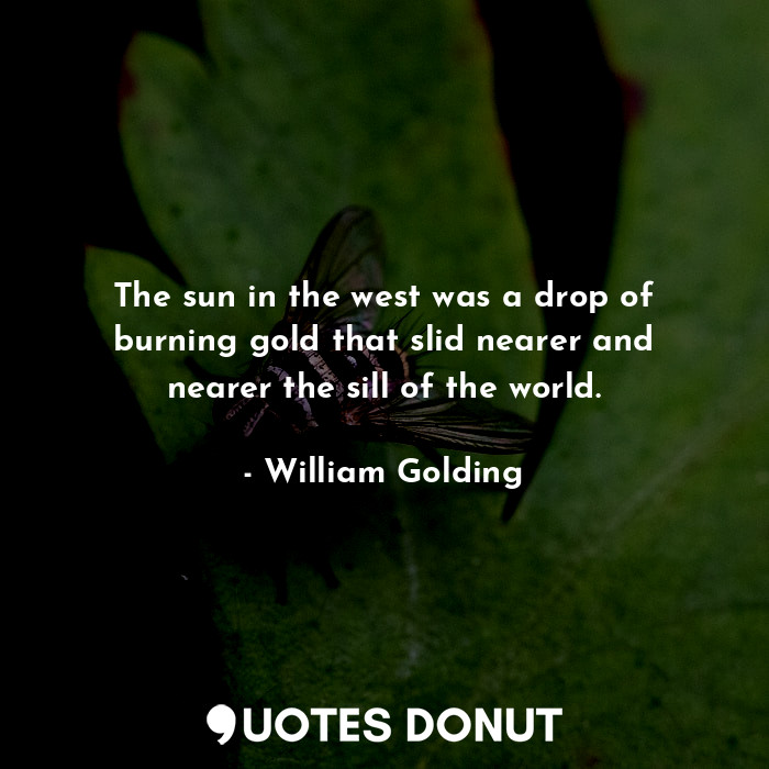The sun in the west was a drop of burning gold that slid nearer and nearer the sill of the world.