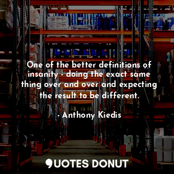  One of the better definitions of insanity - doing the exact same thing over and ... - Anthony Kiedis - Quotes Donut