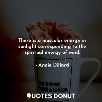  There is a muscular energy in sunlight corresponding to the spiritual energy of ... - Annie Dillard - Quotes Donut