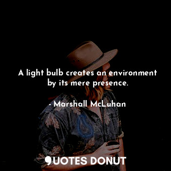 A light bulb creates an environment by its mere presence.