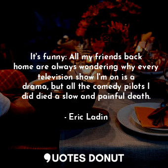  It&#39;s funny: All my friends back home are always wondering why every televisi... - Eric Ladin - Quotes Donut