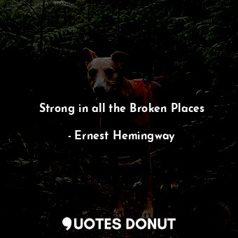  Strong in all the Broken Places... - Ernest Hemingway - Quotes Donut