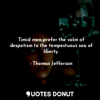 Timid men prefer the calm of despotism to the tempestuous sea of liberty.