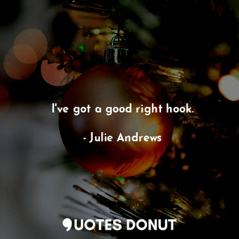  I&#39;ve got a good right hook.... - Julie Andrews - Quotes Donut