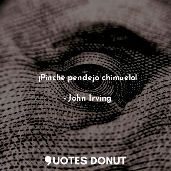  ¡Pinche pendejo chimuelo!... - John Irving - Quotes Donut