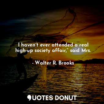 I haven’t ever attended a real high-up society affair,” said Mrs.