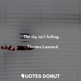  The sky isn&#39;t falling.... - Thomas Leonard - Quotes Donut