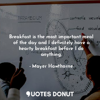  Breakfast is the most important meal of the day and I definitely have a hearty b... - Mayer Hawthorne - Quotes Donut