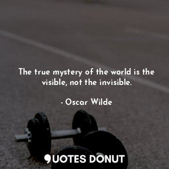 The true mystery of the world is the visible, not the invisible.