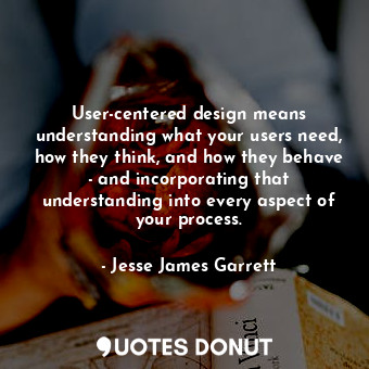 User-centered design means understanding what your users need, how they think, and how they behave - and incorporating that understanding into every aspect of your process.