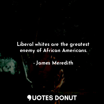  Liberal whites are the greatest enemy of African Americans.... - James Meredith - Quotes Donut