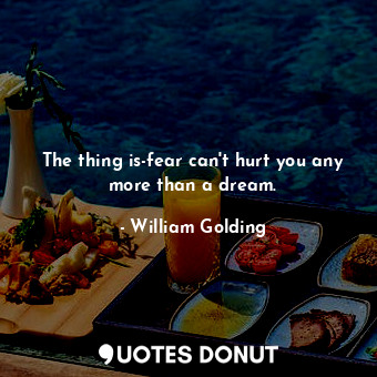 The thing is-fear can't hurt you any more than a dream.