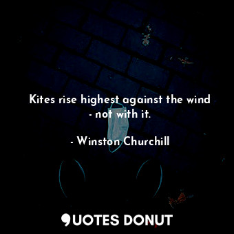  Kites rise highest against the wind - not with it.... - Winston Churchill - Quotes Donut