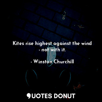 Kites rise highest against the wind - not with it.