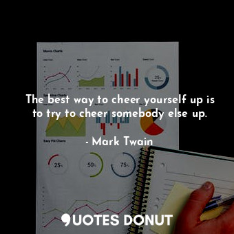  The best way to cheer yourself up is to try to cheer somebody else up.... - Mark Twain - Quotes Donut