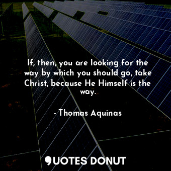  If, then, you are looking for the way by which you should go, take Christ, becau... - Thomas Aquinas - Quotes Donut