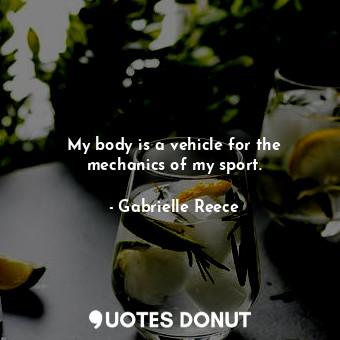  My body is a vehicle for the mechanics of my sport.... - Gabrielle Reece - Quotes Donut