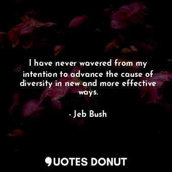 I have never wavered from my intention to advance the cause of diversity in new and more effective ways.