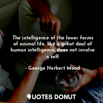 The intelligence of the lower forms of animal life, like a great deal of human intelligence, does not involve a self.