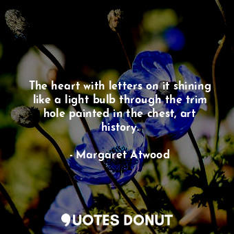 The heart with letters on it shining like a light bulb through the trim hole pai... - Margaret Atwood - Quotes Donut