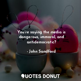 You’re saying the media is dangerous, immoral, and antidemocratic?