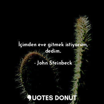  İçimden eve gitmek istiyorum, dedim..... - John Steinbeck - Quotes Donut