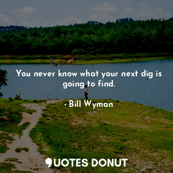  You never know what your next dig is going to find.... - Bill Wyman - Quotes Donut