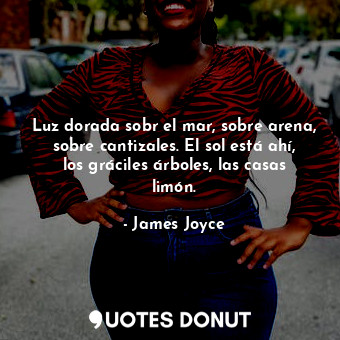  Luz dorada sobr el mar, sobre arena, sobre cantizales. El sol está ahí, los grác... - James Joyce - Quotes Donut