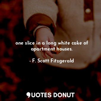 one slice in a long white cake of apartment houses.