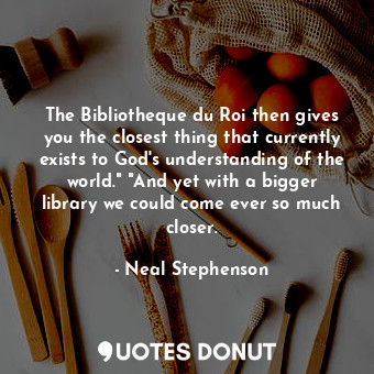  The Bibliotheque du Roi then gives you the closest thing that currently exists t... - Neal Stephenson - Quotes Donut