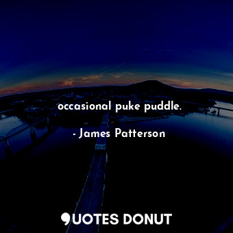  occasional puke puddle.... - James Patterson - Quotes Donut