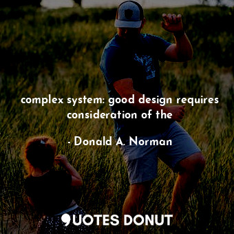 complex system: good design requires consideration of the