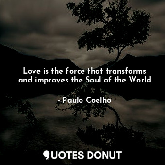 Love is the force that transforms and improves the Soul of the World