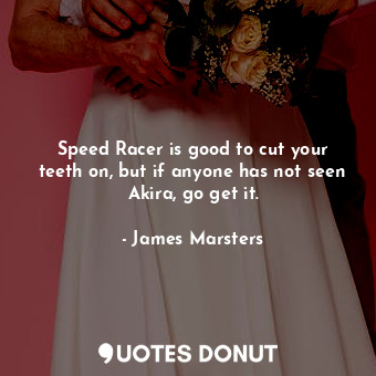  Speed Racer is good to cut your teeth on, but if anyone has not seen Akira, go g... - James Marsters - Quotes Donut
