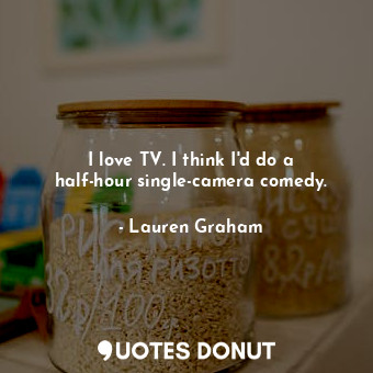  I love TV. I think I&#39;d do a half-hour single-camera comedy.... - Lauren Graham - Quotes Donut