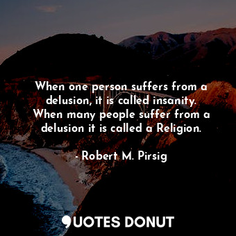  When one person suffers from a delusion, it is called insanity. When many people... - Robert M. Pirsig - Quotes Donut
