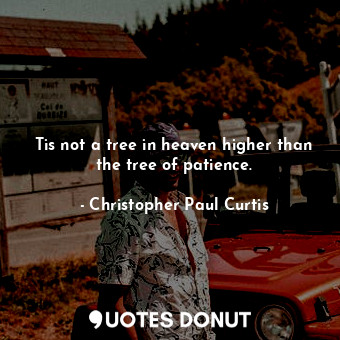  Tis not a tree in heaven higher than the tree of patience.... - Christopher Paul Curtis - Quotes Donut