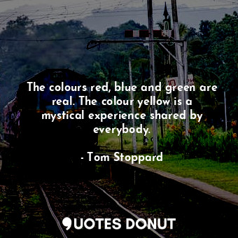 The colours red, blue and green are real. The colour yellow is a mystical experience shared by everybody.