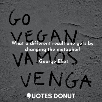  What a different result one gets by changing the metaphor!... - George Eliot - Quotes Donut