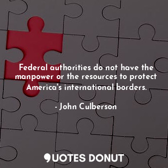 Federal authorities do not have the manpower or the resources to protect America&#39;s international borders.