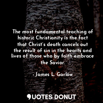  The most fundamental teaching of historic Christianity is the fact that Christ’s... - James L. Garlow - Quotes Donut