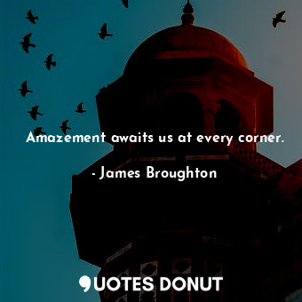  Amazement awaits us at every corner.... - James Broughton - Quotes Donut