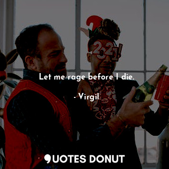  Let me rage before I die.... - Virgil - Quotes Donut