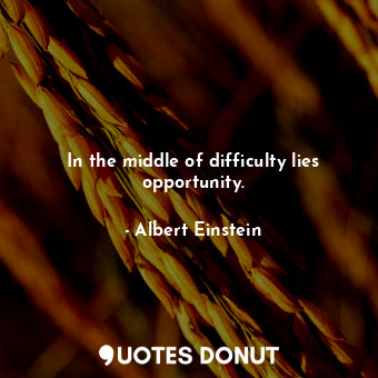  In the middle of difficulty lies opportunity.... - Albert Einstein - Quotes Donut